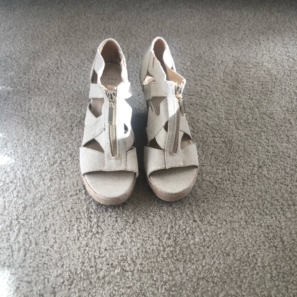 Wedges white never worn